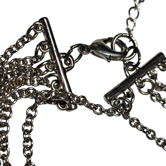 Vintage Multi Layered Light Blue Beaded Necklace Retro 50s 60s Fashion Jewelry - Picture 4 of 6